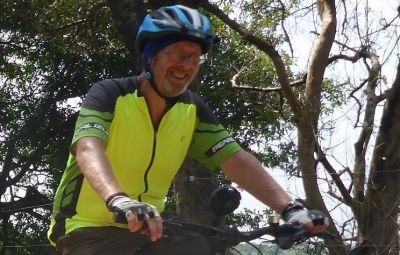 Chris Cammidge Cycling on the  tour with redspokes